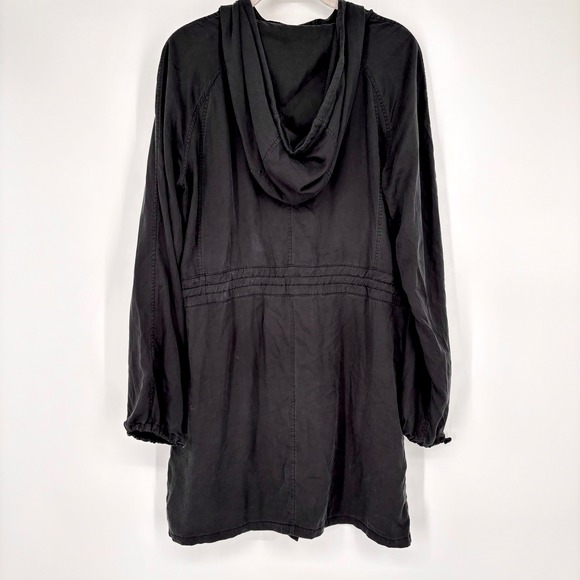 Lululemon City Stroll Tencel Jacket Sz 8 Black Hooded Anorak Cinch Waist Utility - Picture 5 of 16
